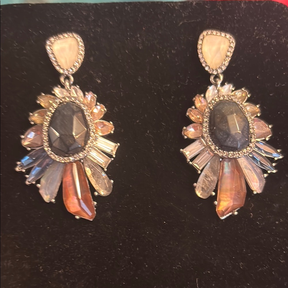 Chloe + Isabel Silver Earrings with Multicolor Gems Into the Woods Statement